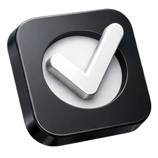 3D checkmark confirmation icon featured on the Sterloise about page